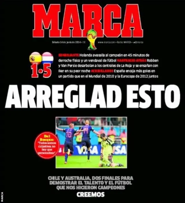 Marca's front page on Saturday 14 June