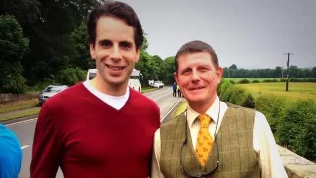 Mark Beaumont with gillie Brendan Lough.