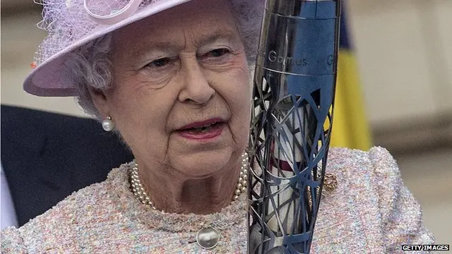 The Queen with the Commonwealth Games baton