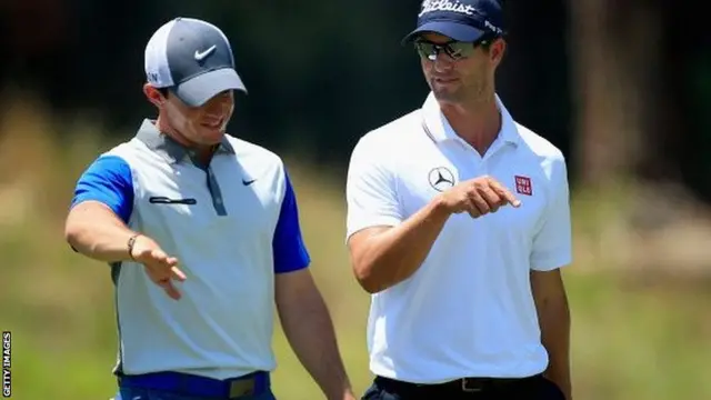 Rory McIlroy (left) with Adam Scott