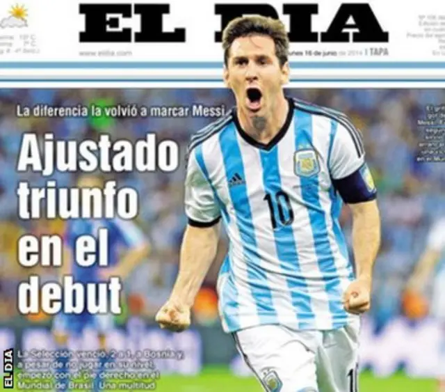 El Dia front page