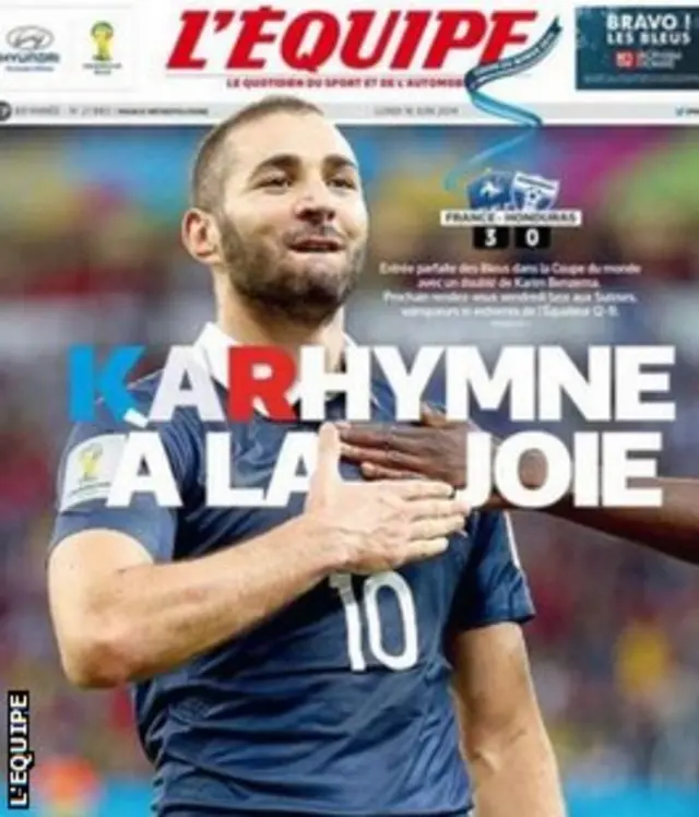 L'Equipe front page