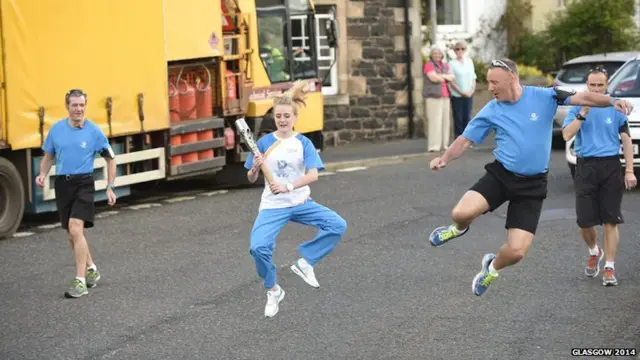 Alexandria Clough dancing with the baton.