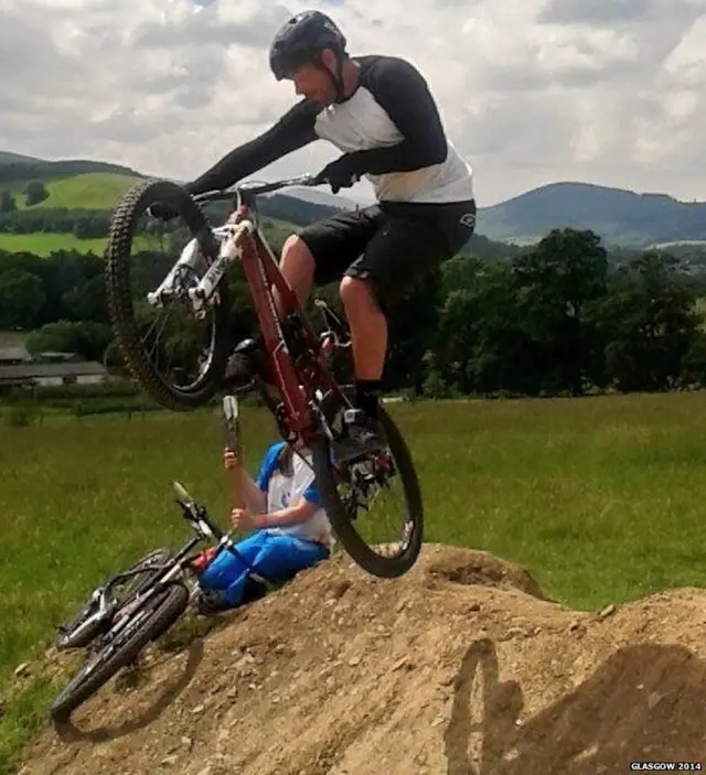 Baton relay at Glentress mountain bike trail