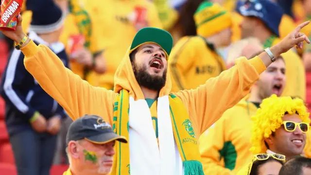 Australia fans during the match against Netherlands