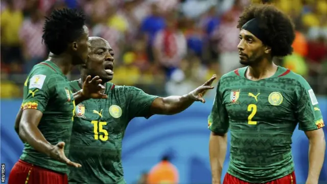 Benoit Assou-Ekotto headbutted Cameroon team-mate Benjamin Moukandjo.