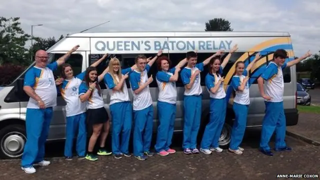 Baton bearers in Dumfries