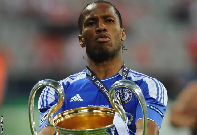 Didier Drogba with the Champions League trophy