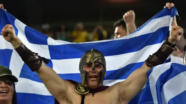 Greece fans at the Japan game