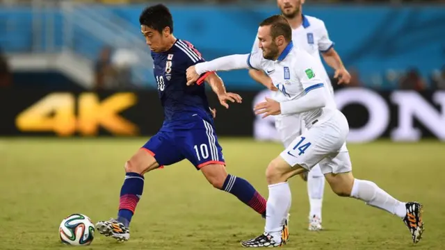 Shinji Kagawa during the match against Greece