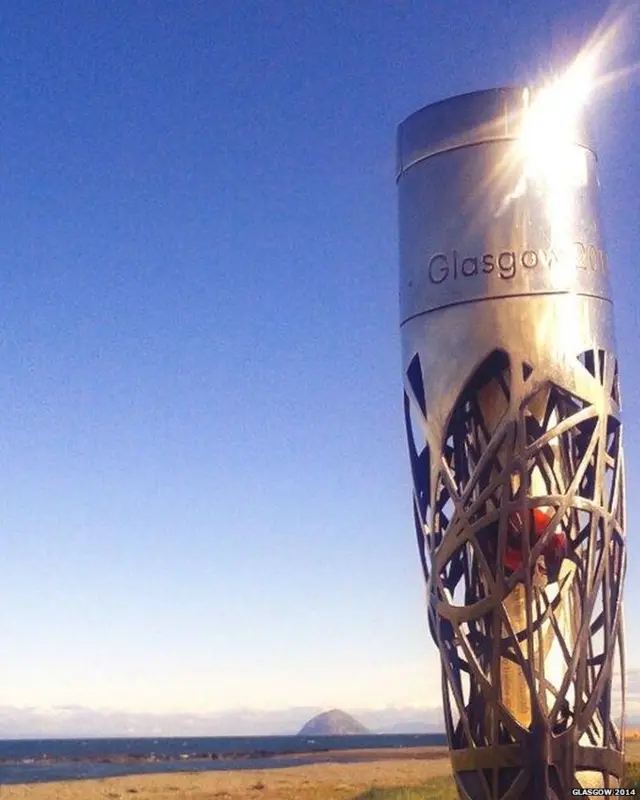 Baton with Ailsa Craig in the background