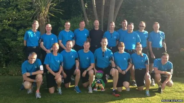 Police Scotland officers who are protecting the Queen's Baton