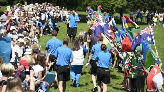 Baton relay in Rozelle Park