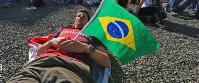 Fans at the Fifa Fan Fest watch the Australia v Netherlands match in Porto Alegre