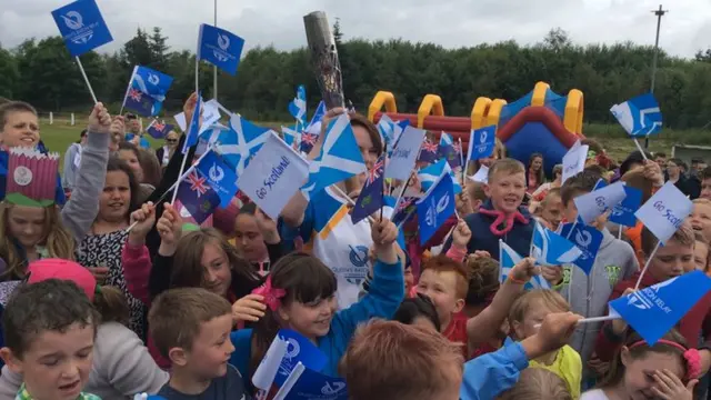 Baton bearer Paige McMahon in Dalmellington