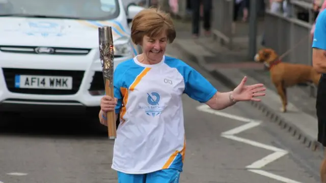 New Cumnock baton bearer Gette Fulton