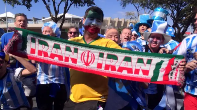 Iran fan ahead of the World Cup match with Argentina