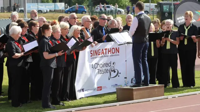 A Choired Taste performing at the Queen's Baton Relay