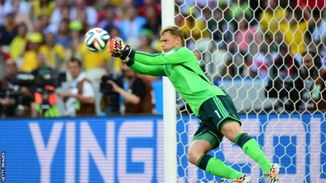 Germany's goalkeeper Manuel Neuer makes a save