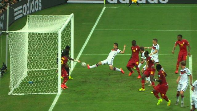 Germany's Miroslav Klose scores