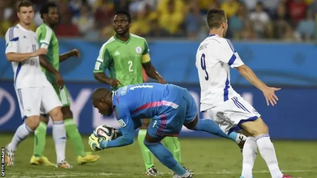 Action from Nigeria v Bosnia