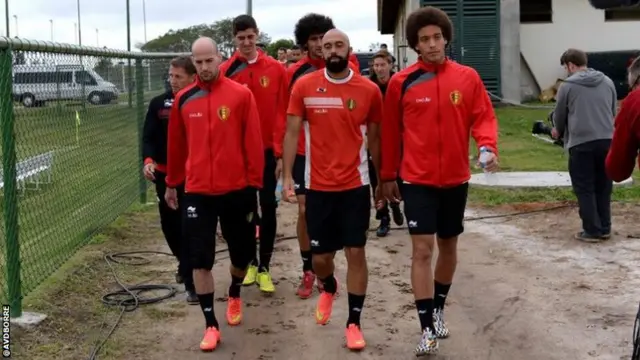 Belgium squad walking