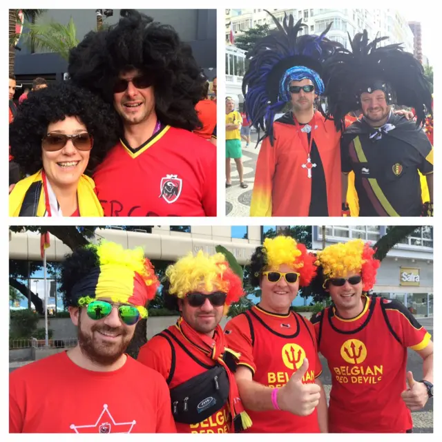 Belgium fans at the Copacabana