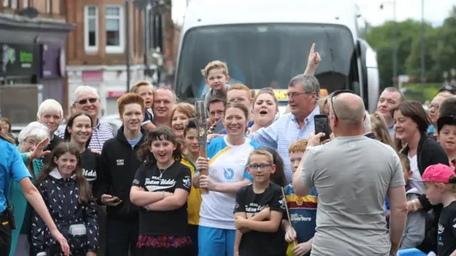 Kirsty Izat with baton