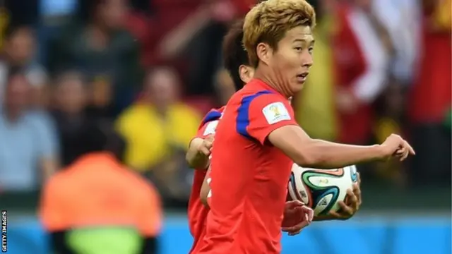 South Korea's midfielder Son Heung-Min celebrates