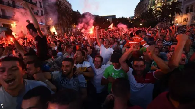 Algeria fans in Algiers