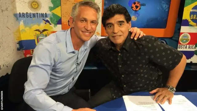 Gary Lineker and Diego Maradona