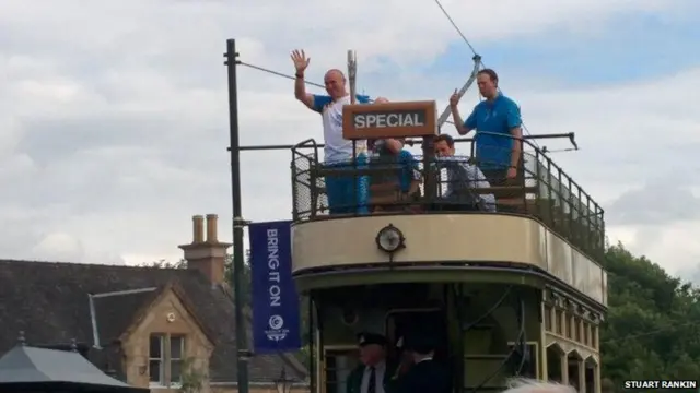 Queen's baton carried on tram