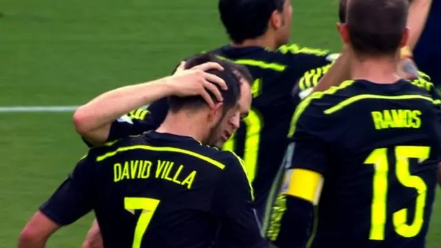 David Villa celebrates