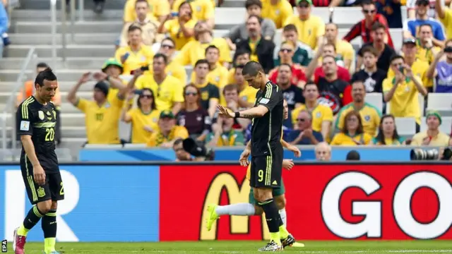 Fernando Torres and Santi Carzola of Spain