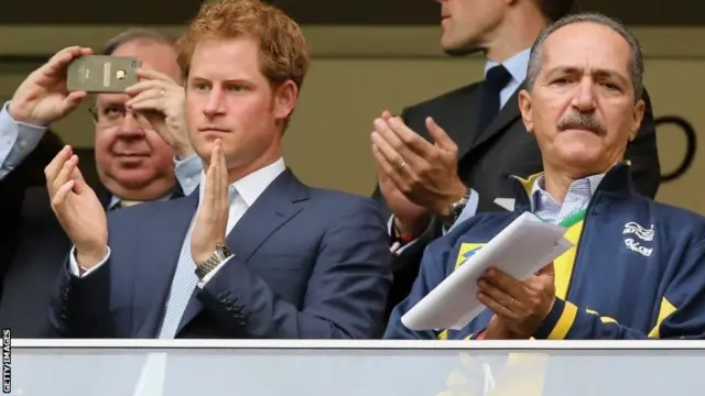 Prince Harry watches on in Brasilia