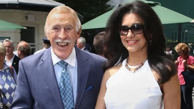 Bruce Forsyth and his wife Wilnelia arrive