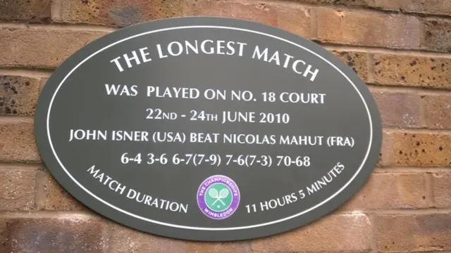 Plaque at Wimbledon