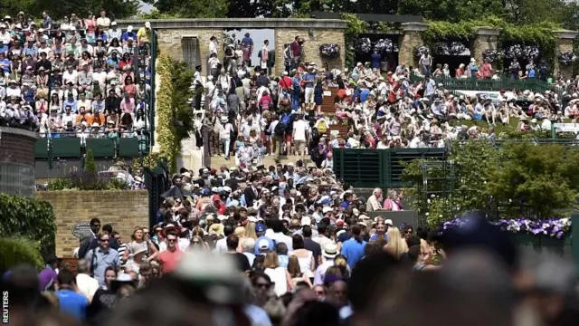 Tennis fans at Wimbledon