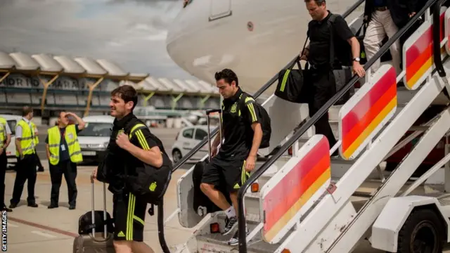 Spain arrive back at Madrid