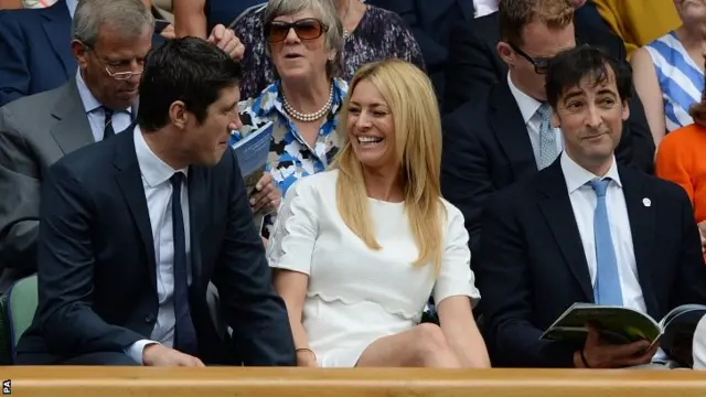 Vernon Kay, Tess Daly and Alistair Magowan on Centre Court