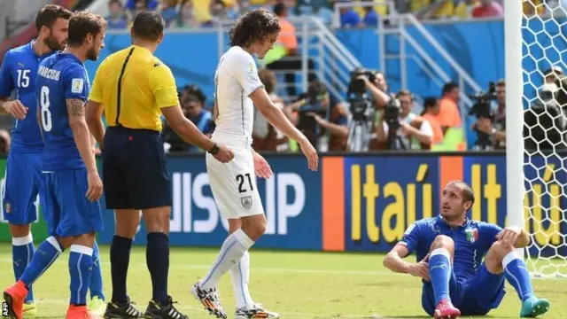 Chiellini sits on the floor