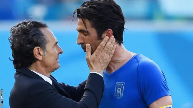 Cesare Prandelli and Gianluigi Buffon