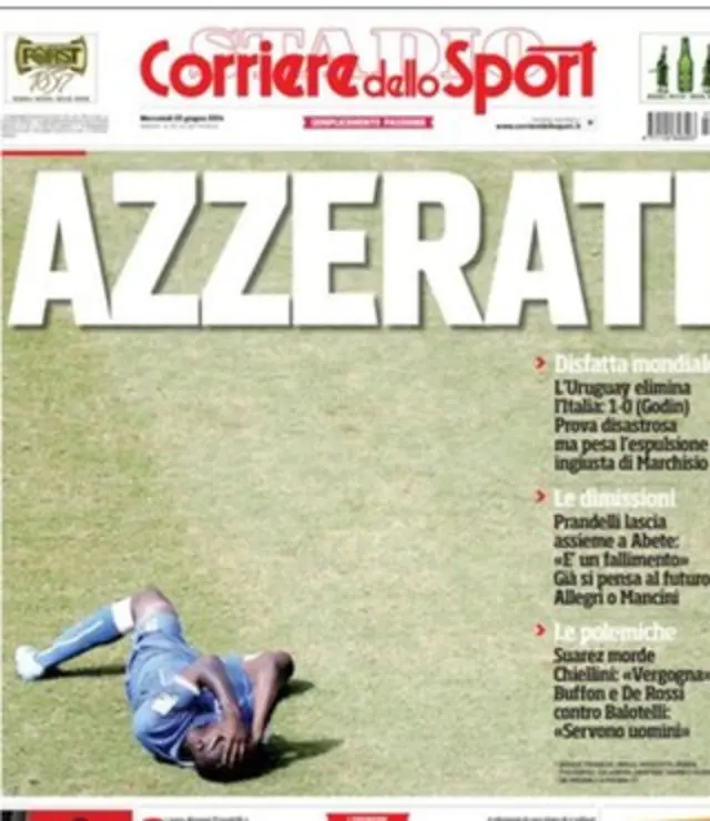 Corriere dello sport back page