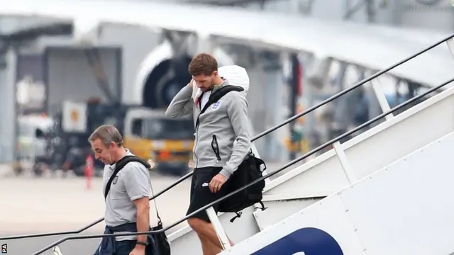 Steven Gerrard at Manchester Airport