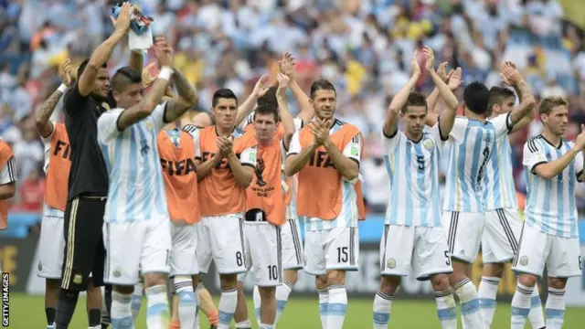 Argentina's players celebrate