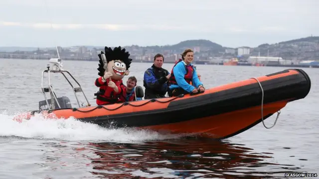 Dennis the Menace, arrived into via Broughty Ferry by powerboat