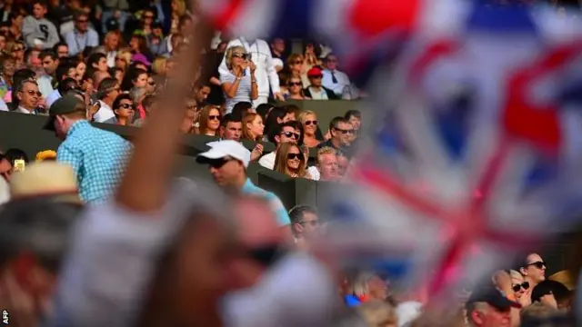 Kim Sears, Andy Murray's girlfriend, on a packed Centre Court