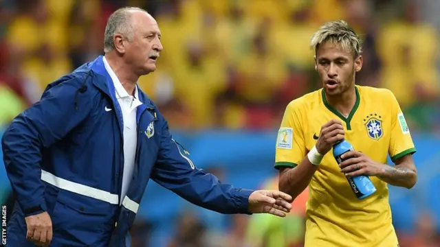 Luiz Felipe Scolari and Neymar