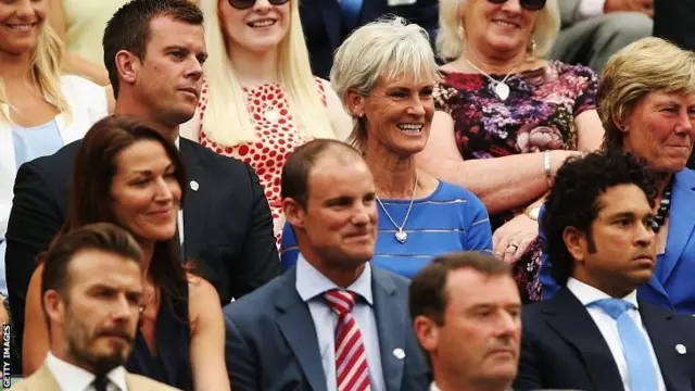 Miles Maclagan and Judy Murray in the Royal Box