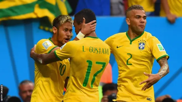 Brazil players celebrate